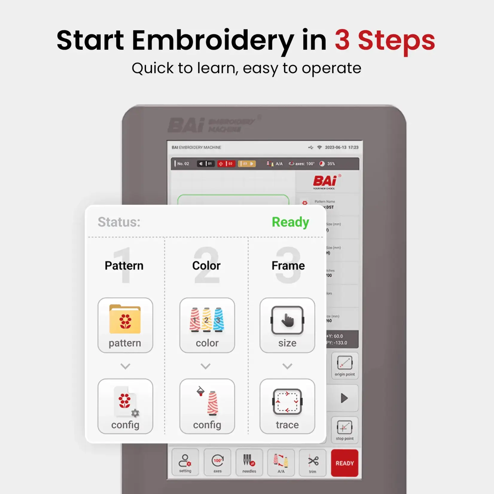 BAi THE MIRROR Multi-needle Embroidery Machine