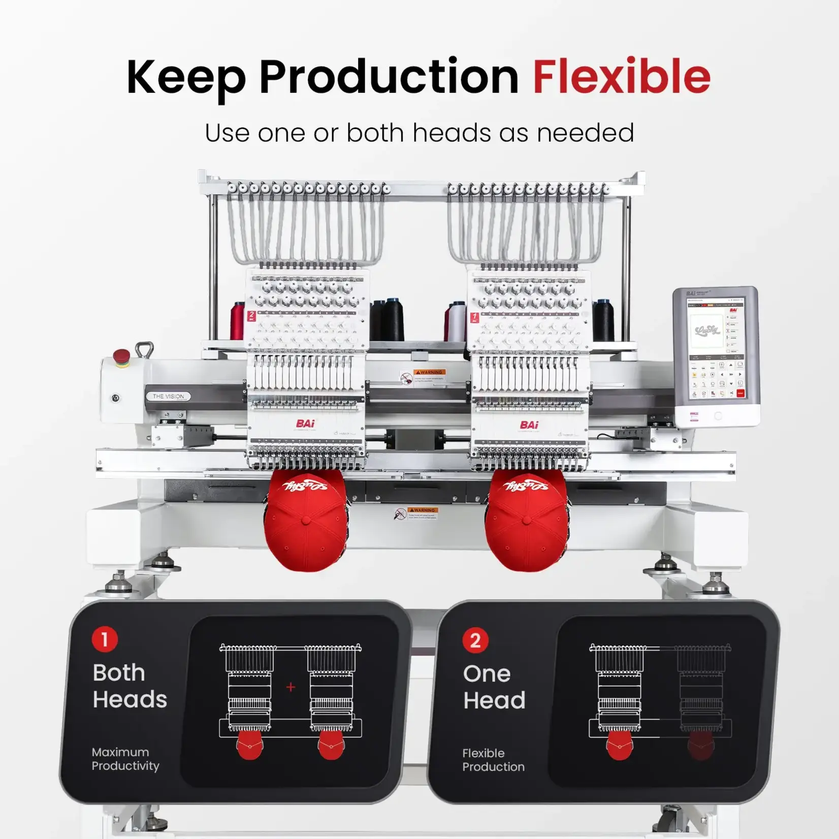 BAi THE VISION-2HEADS Multi-Needle Embroidery Machine